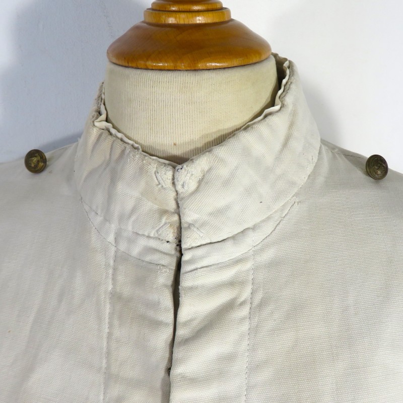 VESTE D'UNIFORME OU DE TENUE BLANCHE MODELE 1893 INFANTERIE COLONIALE OU DE MARINE LEGION ETRANGERE TONKIN CHINE