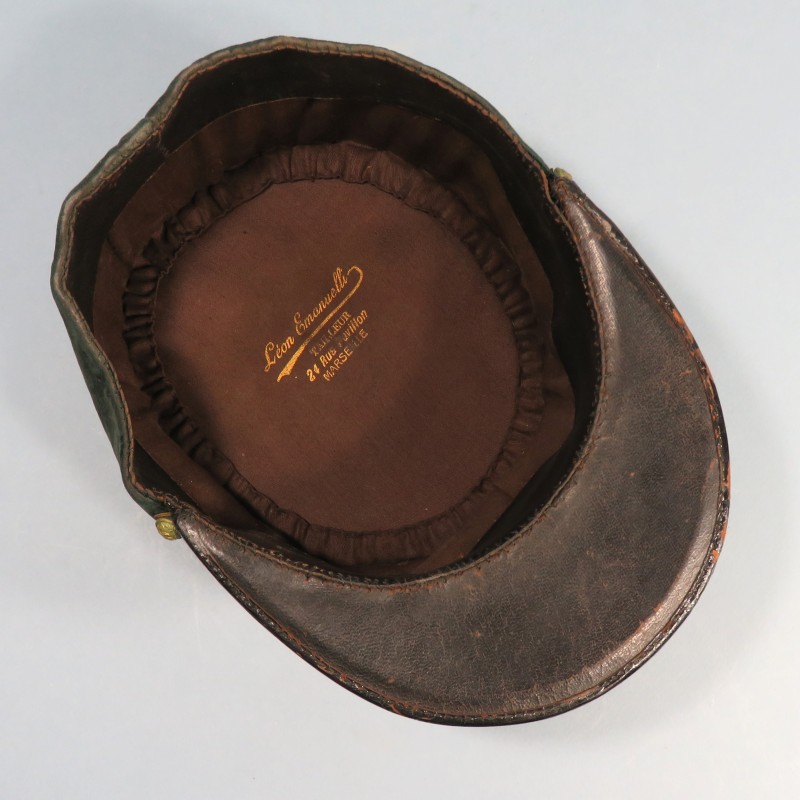 KEPI MODELE 1919 1931 DE LIEUTENANT PHARMACIEN MEDECIN SERVICE DE SANTE ANNEES 1940 TAILLE 57 VELOUR VERT