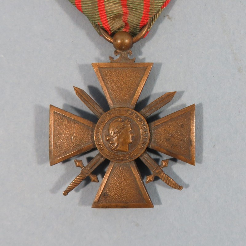 CROIX DE GUERRE 1914-1915 AVEC 1 PALME POUR CITATION A L'ORDRE DE L'ARMEE WW1 FRENCH WAR CROSS 1914 1918