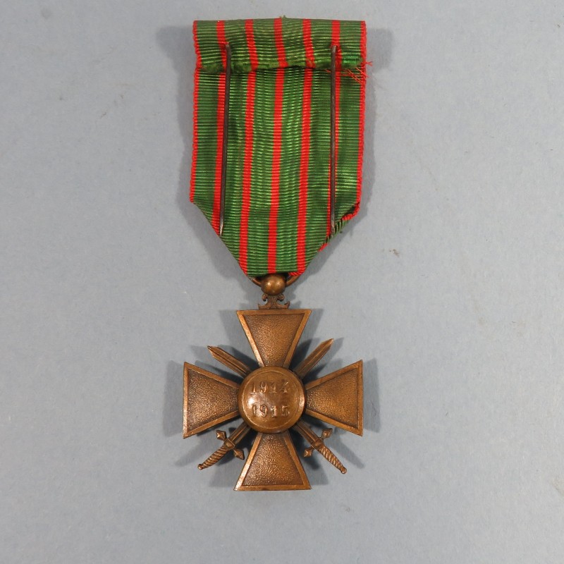 CROIX DE GUERRE 1914-1915 AVEC 1 PALME POUR CITATION A L'ORDRE DE L'ARMEE WW1 FRENCH WAR CROSS 1914 1918