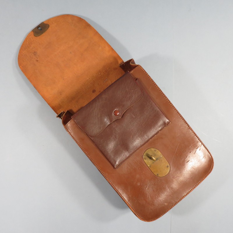 PORTE CARTES D'OFFICIER EN CUIR COULEUR MARRON MILITARIA SECONDE GUERRE