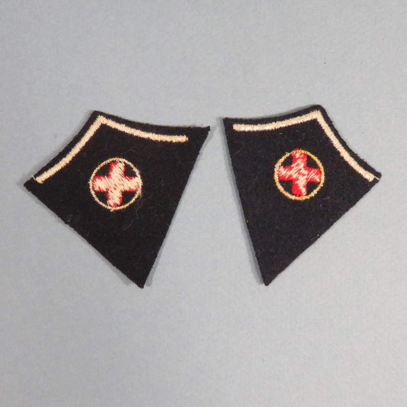 INSIGNES PATTES DE COL CRF CROIX ROUGE FRANCAISE SERVICE DE SANTE INFIRMIERE AFAT 1940 1945