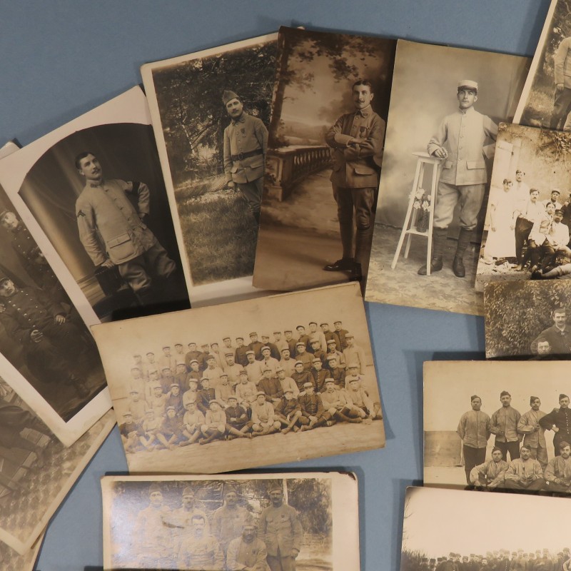 ENSEMBLE DE 20 PHOTOS CPA CARTES POSTALES FAMILLE MARYBRASSE AU 115 ème ET 96 ème INFANTERIE DE LIGNE GUERRE 1914 1918