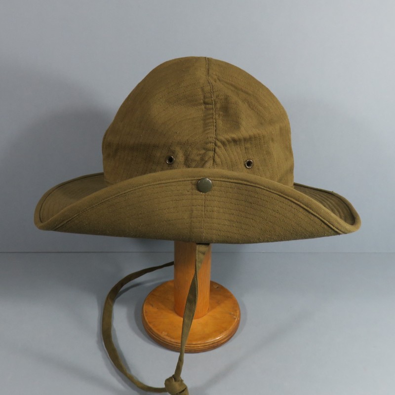 CHAPEAU DE BROUSSE KAKI MODELE REGLEMENTAIRE DATE 1954 INDOCHINE ALGERIE LEGION ETRANGERE PARA TAP ETAT NEUF TAILLE 55