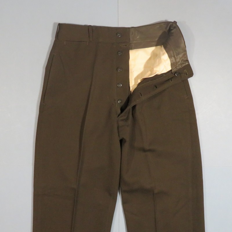 PANTALON US OFFICIER MODELE 1938 SORTIE OU SERVICE KAKI FONCE TOUR DE TAILLE 76 cm