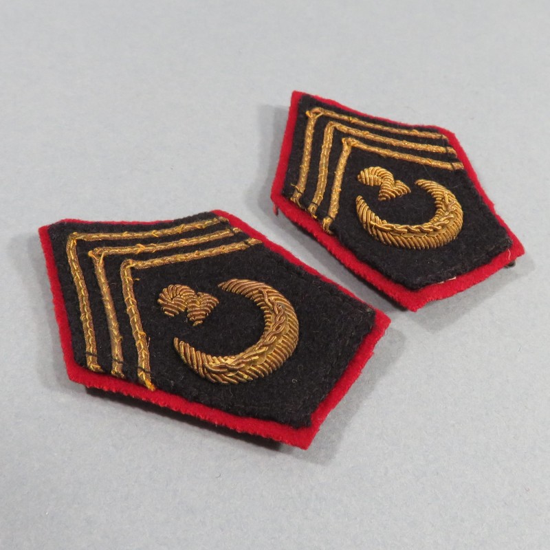 PAIRE DE PATTES DE COL D'OFFICIER DU 2 ème REGIMENT DE SPAHIS ALGERIENS POUR VESTE MODELE 1939