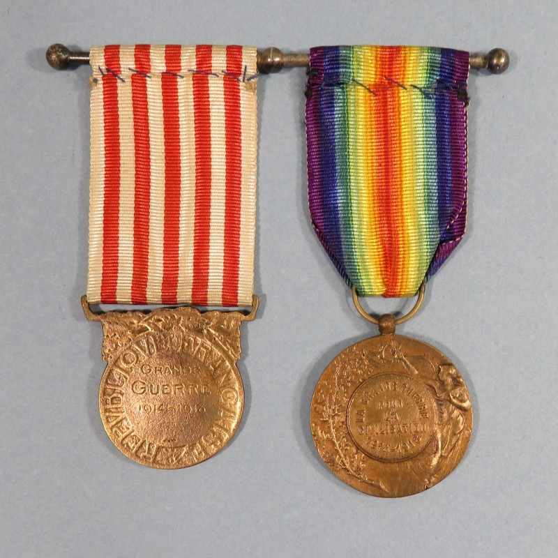 MEDAILLE INTERALLIEE DE LA VICTOIRE GRAVEUR PAUTOT-MATTEI ET DE LA GRANDE GUERRE 1914-1918 SURMOULAGE LOCAL AFN SYRIE