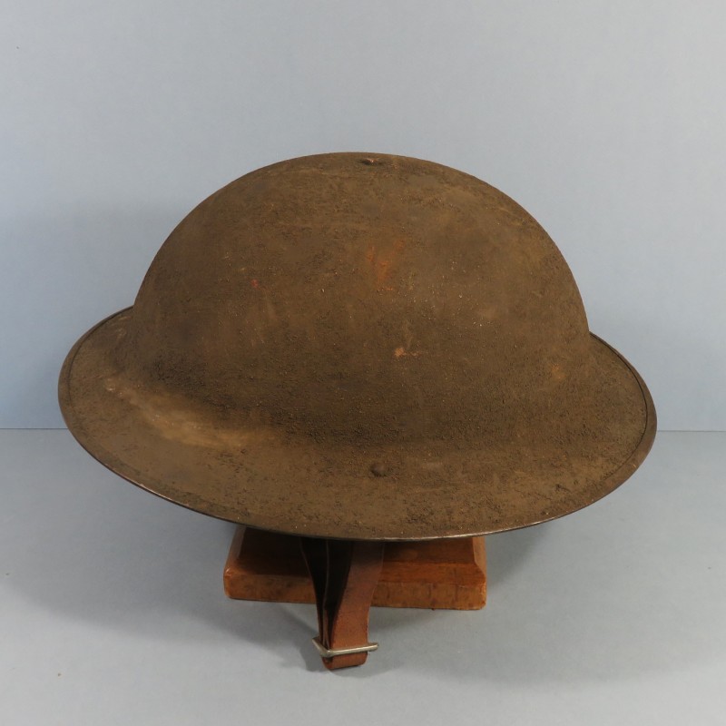 CASQUE US MODELE 1917 COMBAT PEINTURE KAKI INTERIEUR COMPLET WW1 BRODIE HELMET MKI PREMIERE GUERRE DATE 1918