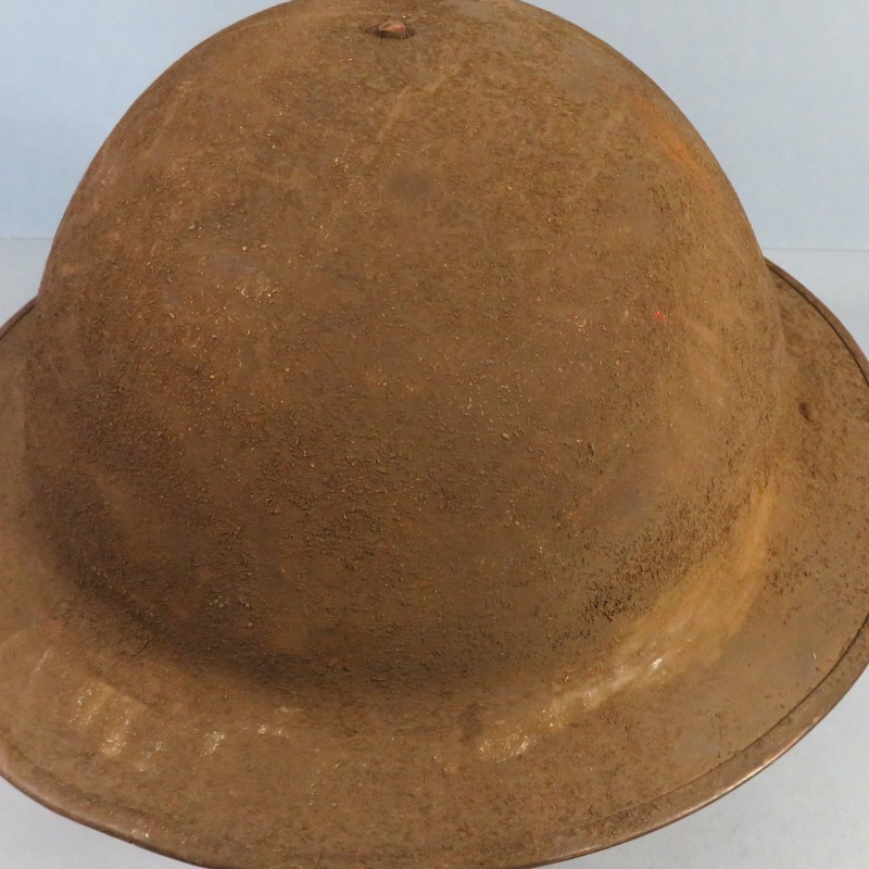 CASQUE US MODELE 1917 COMBAT PEINTURE KAKI INTERIEUR COMPLET WW1 BRODIE HELMET MKI PREMIERE GUERRE DATE 1918