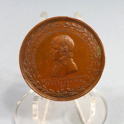 FRANCE MEDAILLE BONAPARTE PREMIER CONSUL BATAILLE DE MARENGO 25 ET 26 PRERIAL AN 8 1800 PAR BRENET DIAMETRE 5 cm