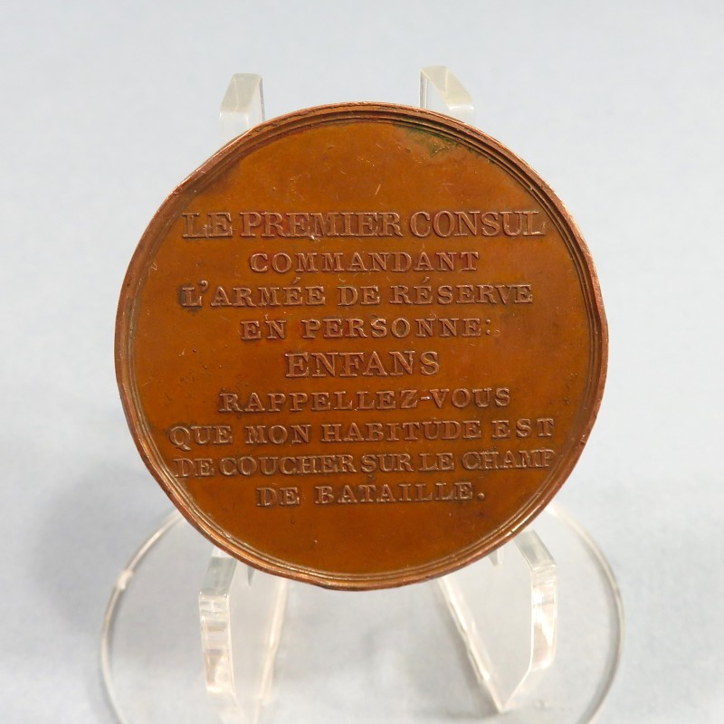 FRANCE MEDAILLE BONAPARTE PREMIER CONSUL BATAILLE DE MARENGO 25 ET 26 PRERIAL AN 8 1800 PAR H. AUGUSTE DIAMETRE 5 cm