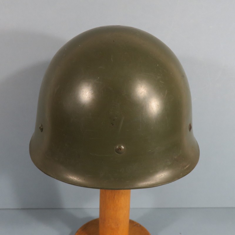 CASQUE FRANCAIS MODELE 1956 PARACHUTISTE CASQUE LOURD ANCIEN CASQUE ONU ET LINER 1963 FILET DE CAMOUFLAGE