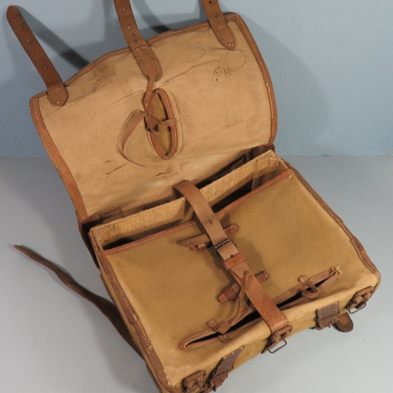 EQUIPEMENT FAUVE SAC A DOS AS DE CARREAU MODELE 1893 1915 HAVRESAC DATE 1927 CAMPAGNE 1939-1940 NOMINATIF