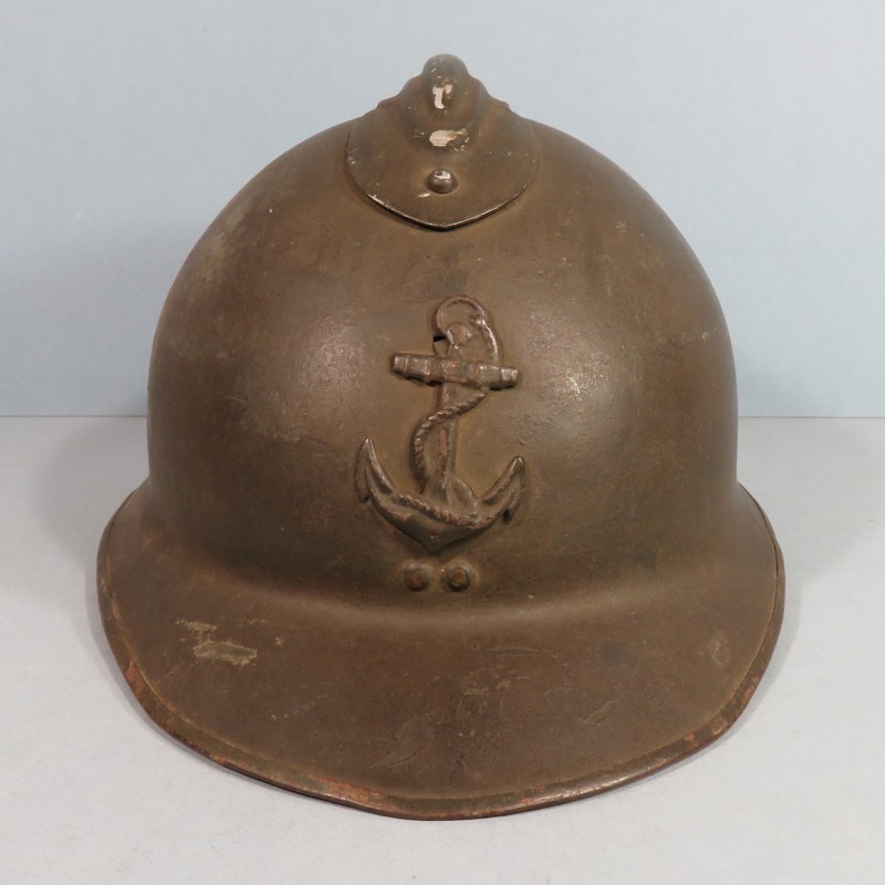 CASQUE COLONIAL ET MARINE MODELE 1926 AVEC INSIGNE ANCRE MODELE 1929 POUR L'INFANTERIE COLONIALE TROUPES D'AFRIQUE