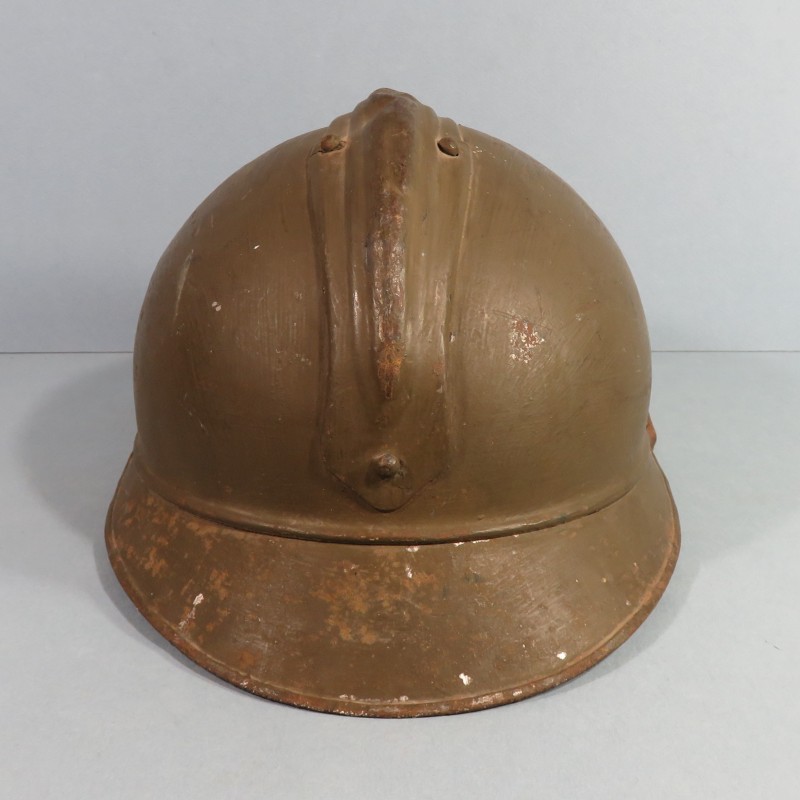 CASQUE ADRIAN MODELE 1915 INFANTERIE LEGION COMPLET GUERRE 1914-1918 COULEUR KAKI MARRON