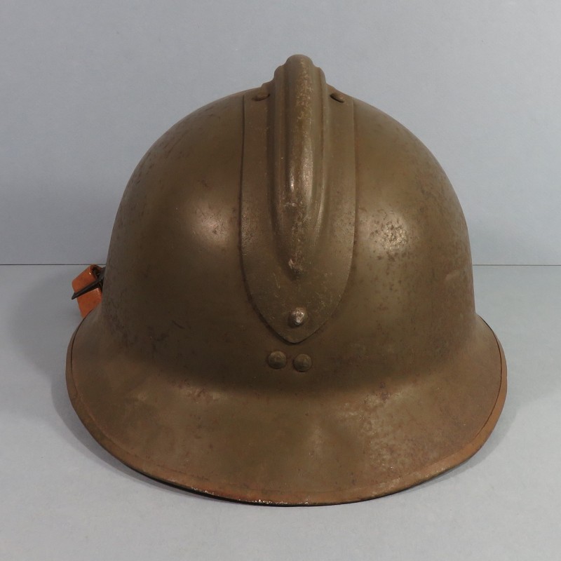 CASQUE TROUPE MODELE 1926 AVEC INSIGNE MODELE GENDARMERIE MOBILE INTERIEUR AVEC CUIR ALLEMAND TOA