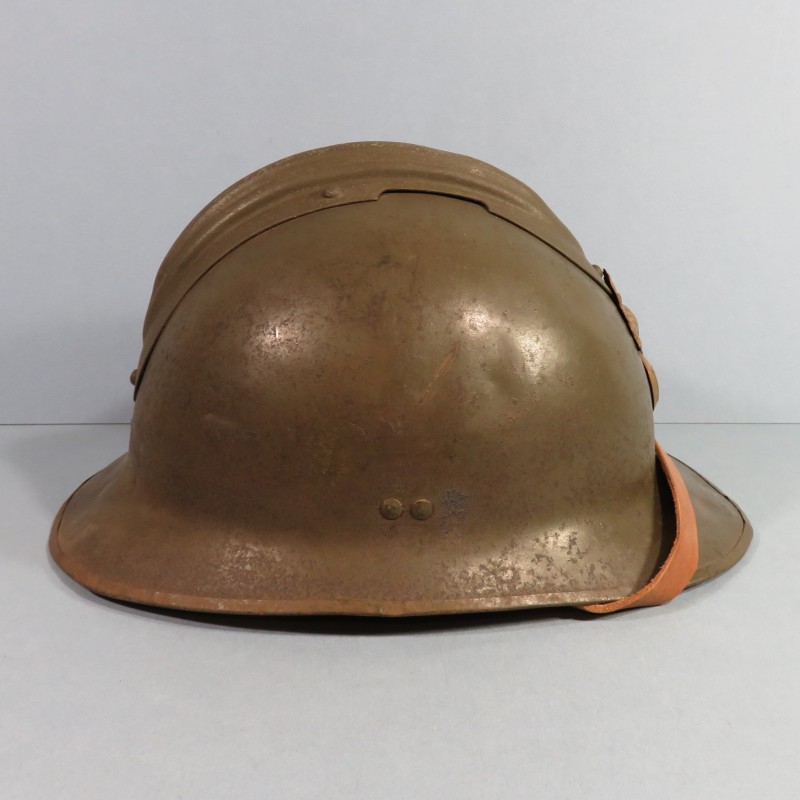 CASQUE TROUPE MODELE 1926 AVEC INSIGNE MODELE GENDARMERIE MOBILE INTERIEUR AVEC CUIR ALLEMAND TOA