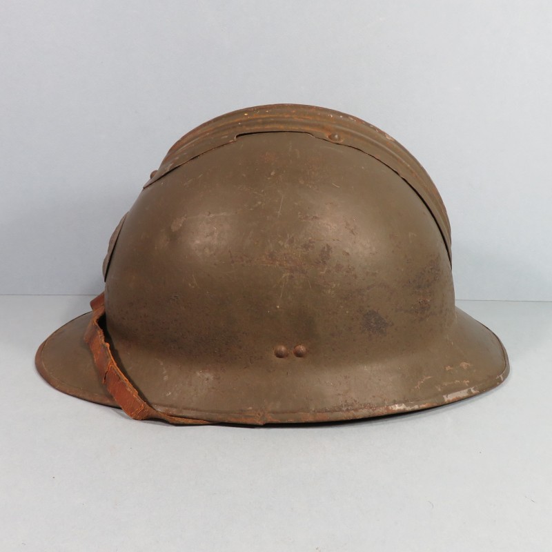 CASQUE TROUPE MODELE 1926 AVEC INSIGNE INFANTERIE MODELE 1937 POUR L'INFANTERIE INTERIEUR ERSATZ GRANDE TAILLE 60/62