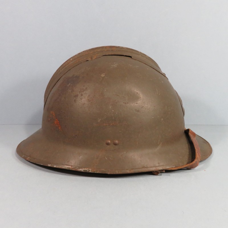 CASQUE TROUPE MODELE 1926 AVEC INSIGNE INFANTERIE MODELE 1937 POUR L'INFANTERIE INTERIEUR ERSATZ GRANDE TAILLE 60/62