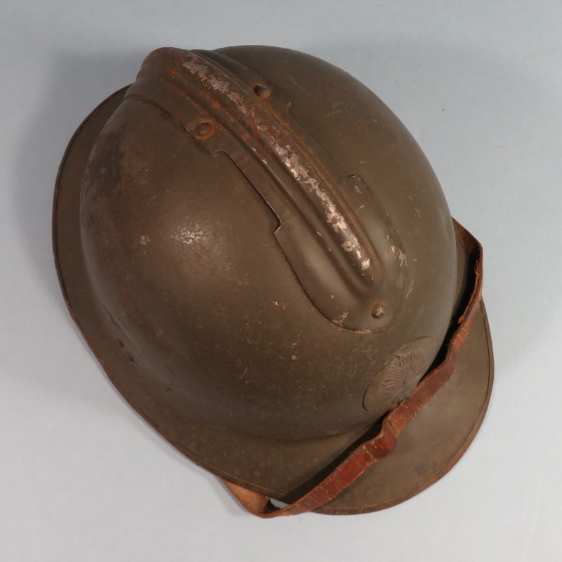 CASQUE TROUPE MODELE 1926 AVEC INSIGNE INFANTERIE MODELE 1937 POUR L'INFANTERIE INTERIEUR ERSATZ GRANDE TAILLE 60/62