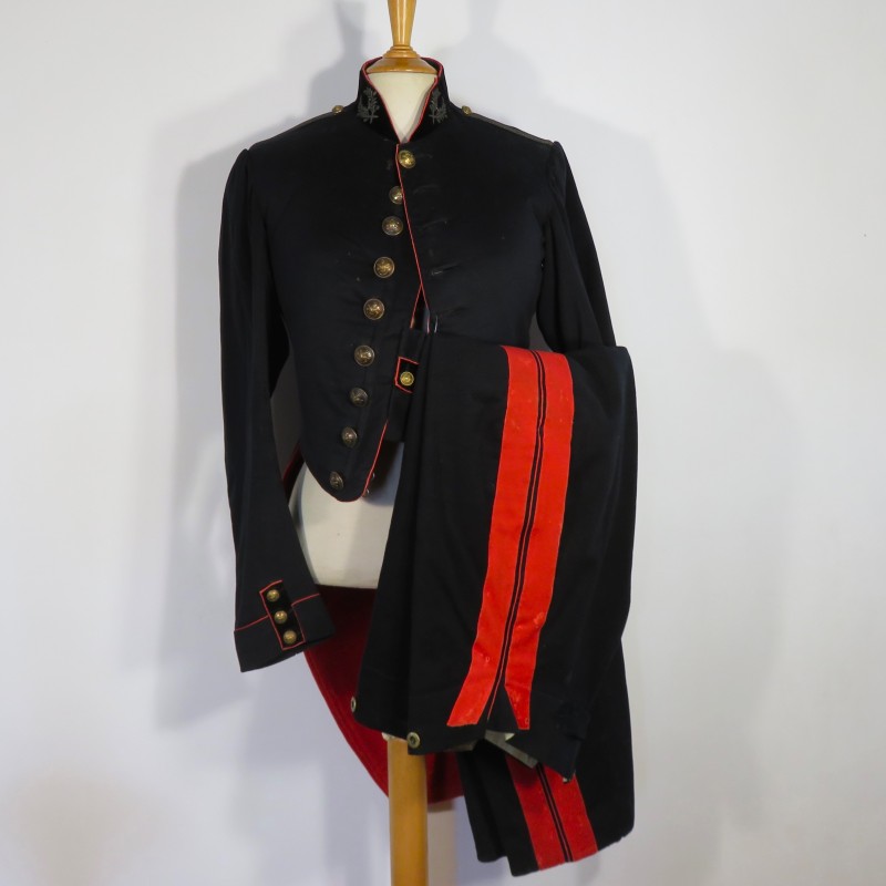 UNIFORME TENUE VESTE FRAC ET PANTALON DE L'ECOLE IMPERIALE POLYTECHNIQUE SECOND EMPIRE NAPOLEON III MODELE 1852