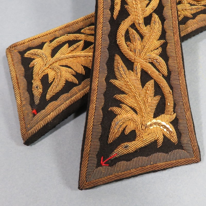 PAIRE D'EPAULETTES BRODEES D'OFFICIER DU SERVICE DE SANTE DES ARMEES MEDECIN POUR LA TENUE DE GALA OU LE SPENCER