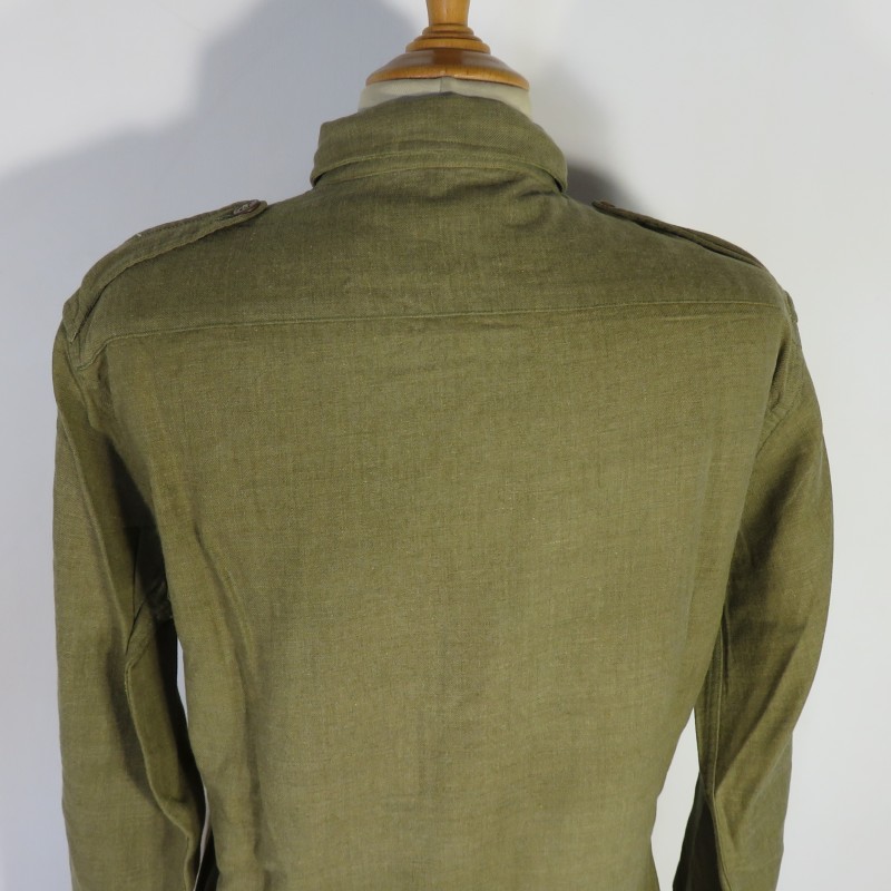 CHEMISE AMERICAINE US TROUPE MODELE 1937 ATTENTES POUR INSIGNES ET RAPPEL DE MEDAILLES ARMEE DE LIBERATION 1944 1945 INDOCHINE