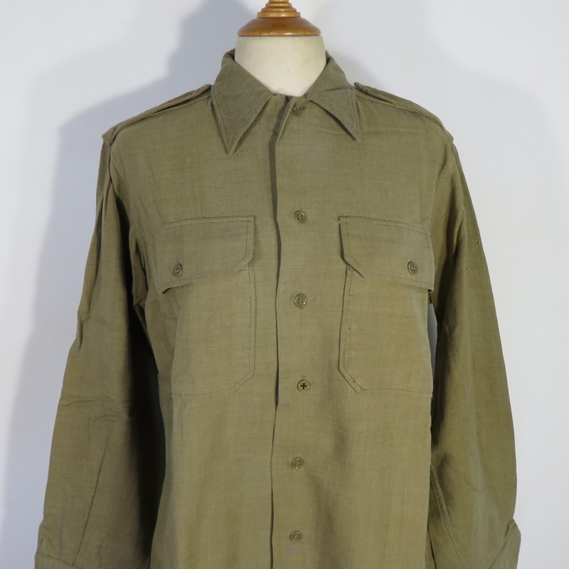 CHEMISE AMERICAINE US TROUPE MODELE 1937 FRANCISEES ARMEE DE LIBERATION 1944 1945 INDOCHINE