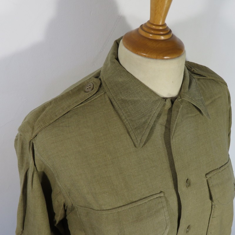 CHEMISE AMERICAINE US TROUPE MODELE 1937 FRANCISEES ARMEE DE LIBERATION 1944 1945 INDOCHINE