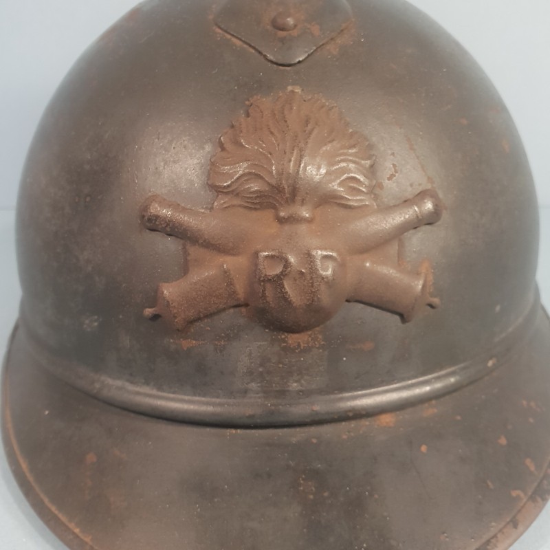 CASQUE ADRIAN MODELE 1915 ARTILLERIE COMPLET GUERRE 1914-1918 POILUS DE VERDUN JUS DE GRENIER