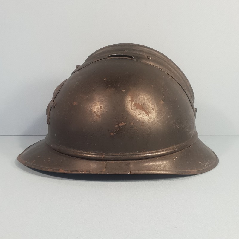 CASQUE ADRIAN MODELE 1915 ARTILLERIE COMPLET GUERRE 1914-1918 POILUS DE VERDUN JUS DE GRENIER