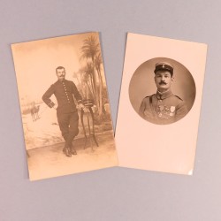 2 PHOTOS CPA CARTE POSTALE D'UN OFFICIER DU 8 ème BATAILLON COLONIAL D'INFANTERIE COLONIAL AU MAROC 1914 1918