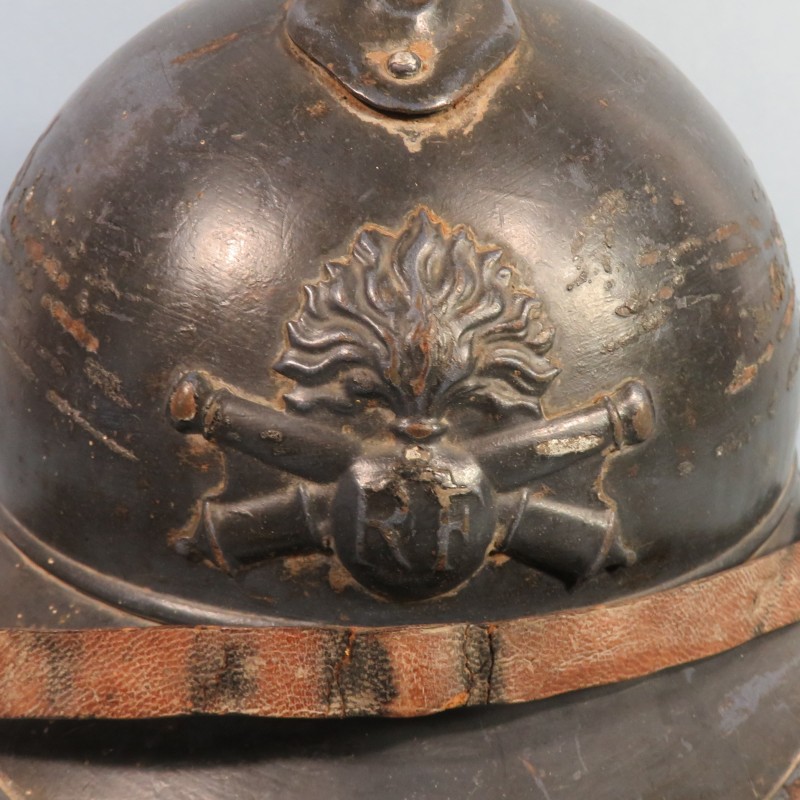 CASQUE ADRIAN MODELE 1915 ARTILLERIE COMPLET GUERRE 1914-1918 POILUS DES TRANCHEES COMPLET WW1 HELMET