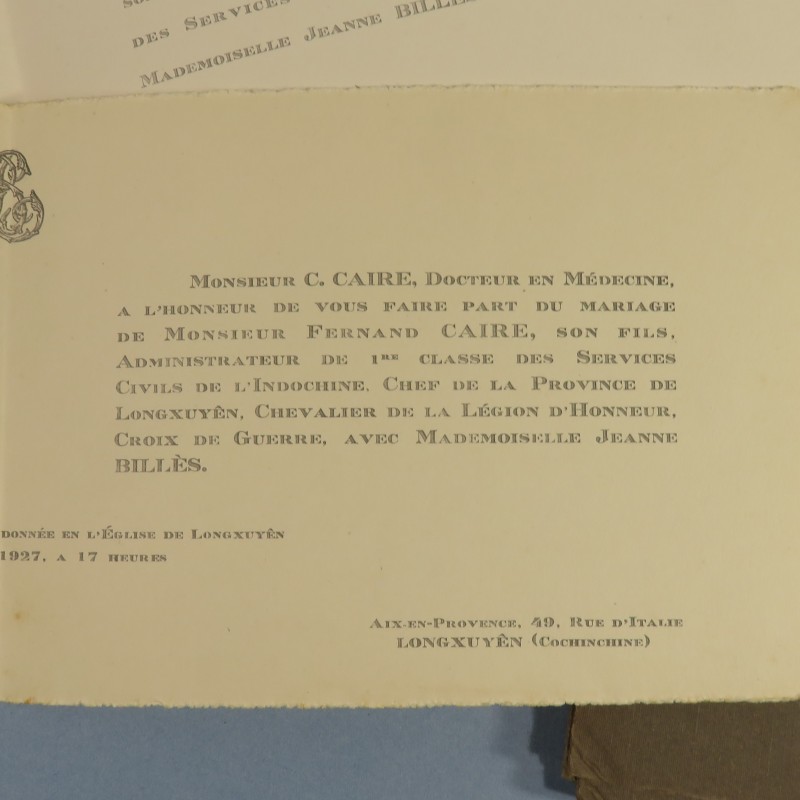 ARCHIVE PHOTOS ET PAPIERS DE L'ADMINISTRATEUR DES SERVICES CIVILS DE L'INDOCHINE FERNAND CAIRE 1927 LOUGXUYEN