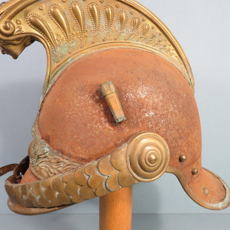 CASQUE DE DRAGON MODELE TROUPE 1874 CAVALERIE FRANCAISE EN L'ETAT JAMAIS DEMONTE JUGULAIRE ET INTERIEUR