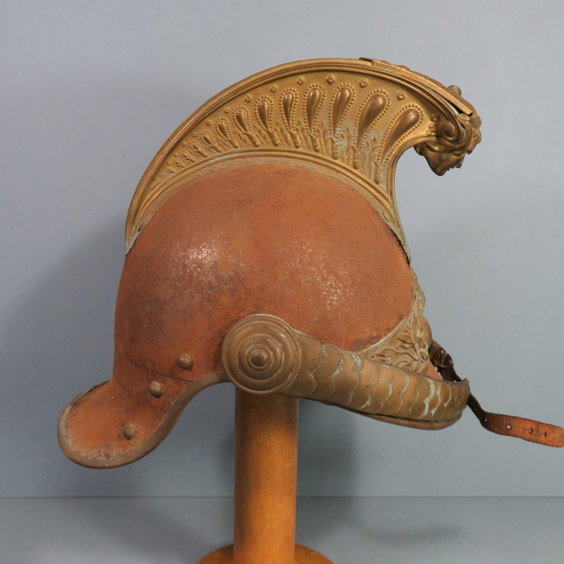 CASQUE DE DRAGON MODELE TROUPE 1874 CAVALERIE FRANCAISE EN L'ETAT JAMAIS DEMONTE JUGULAIRE ET INTERIEUR