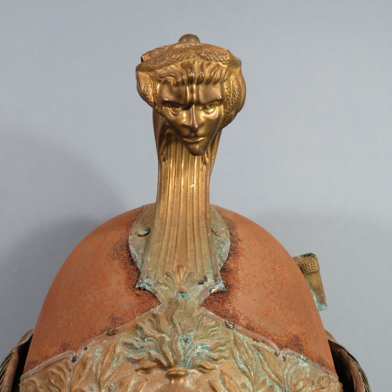 CASQUE DE DRAGON MODELE TROUPE 1874 CAVALERIE FRANCAISE EN L'ETAT JAMAIS DEMONTE JUGULAIRE ET INTERIEUR