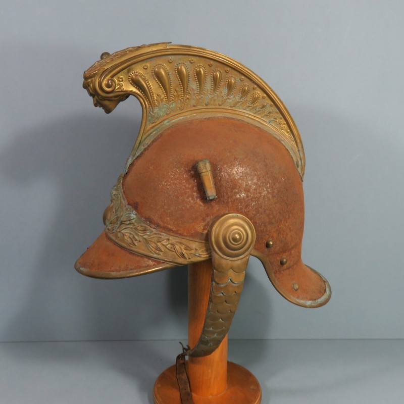 CASQUE DE DRAGON MODELE TROUPE 1874 CAVALERIE FRANCAISE EN L'ETAT JAMAIS DEMONTE JUGULAIRE ET INTERIEUR