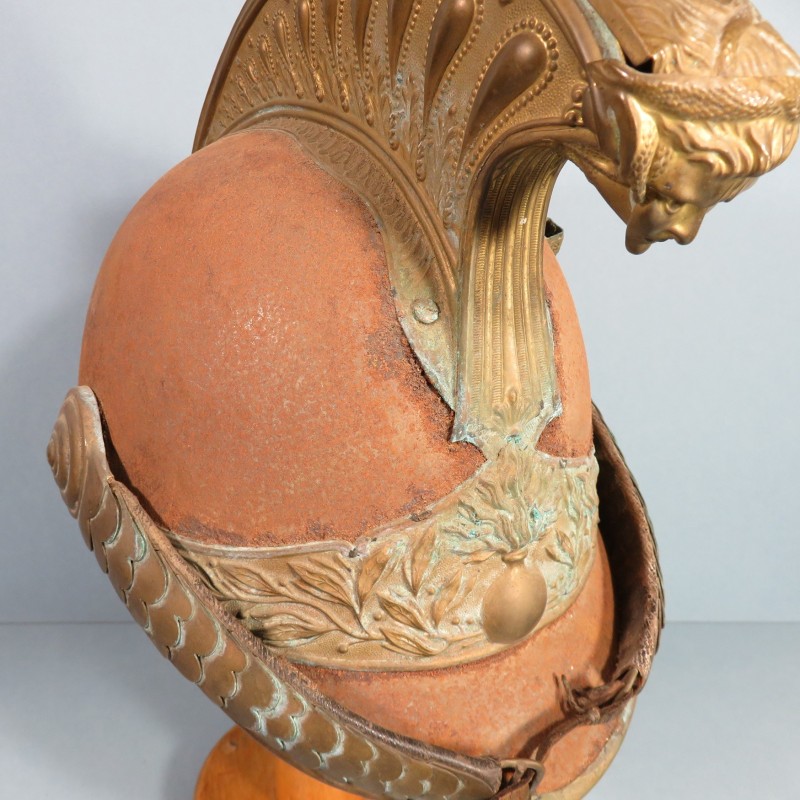 CASQUE DE DRAGON MODELE TROUPE 1874 CAVALERIE FRANCAISE EN L'ETAT JAMAIS DEMONTE JUGULAIRE ET INTERIEUR