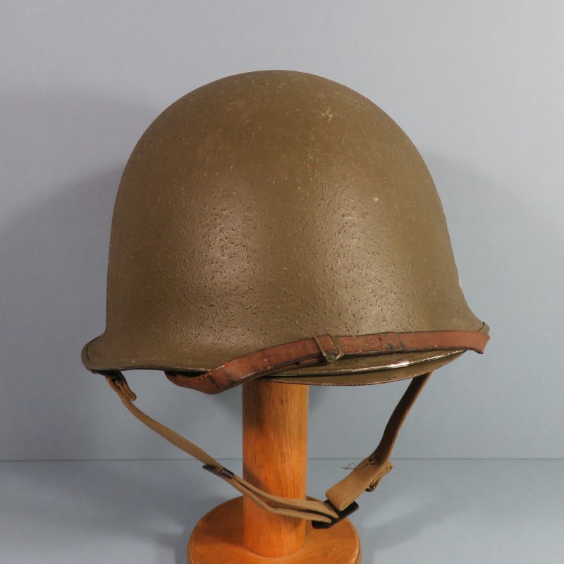 CASQUE FRANCAIS MODELE 1951 CASQUE LOURD FABRICANT FRANCK 1953 ET LINER PARA US WW2 MODIFIE INDOCHINE ALGERIE