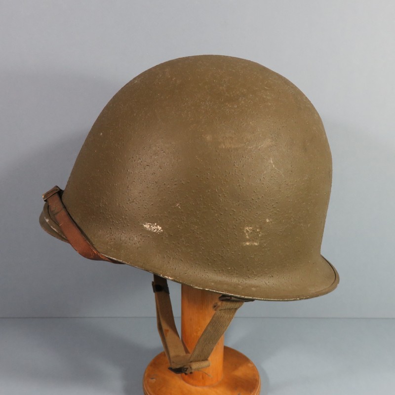 CASQUE FRANCAIS MODELE 1951 CASQUE LOURD FABRICANT FRANCK 1953 ET LINER PARA US WW2 MODIFIE INDOCHINE ALGERIE