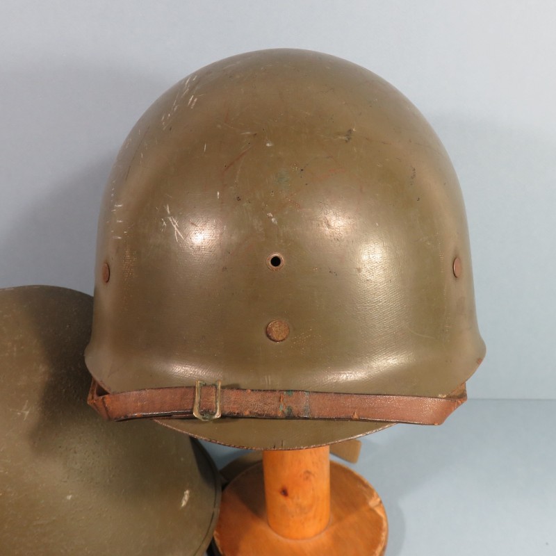 CASQUE FRANCAIS MODELE 1951 CASQUE LOURD FABRICANT FRANCK 1953 ET LINER PARA US WW2 MODIFIE INDOCHINE ALGERIE