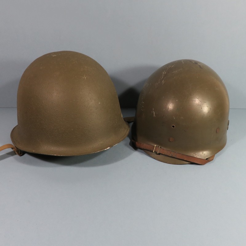 CASQUE FRANCAIS MODELE 1951 CASQUE LOURD FABRICANT FRANCK 1953 ET LINER PARA US WW2 MODIFIE INDOCHINE ALGERIE