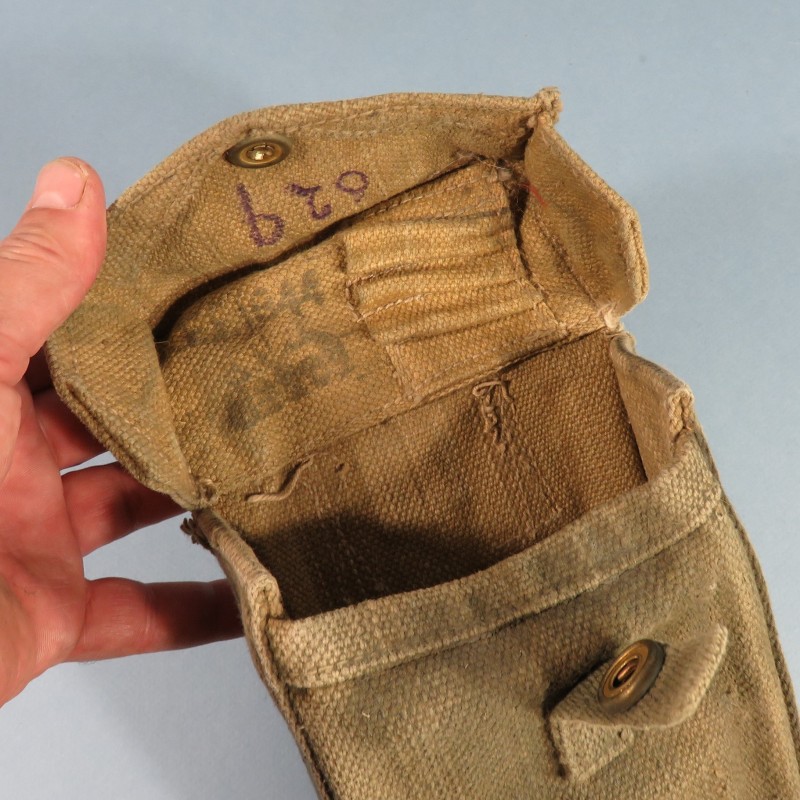 POUCH PORTE CHARGEURS WEB CARTOUCHIERE ANGLAIS 1937 FAB CANADA POUR TRANSPORT DE MUNITIONS DATE 1944