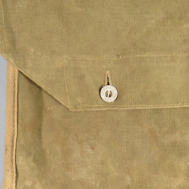 SAC OU MUSETTE COULEUR VERTE KAKI ARMEE FRANCAISE MODELE 1892 FABRICATION TARDIVE 1950