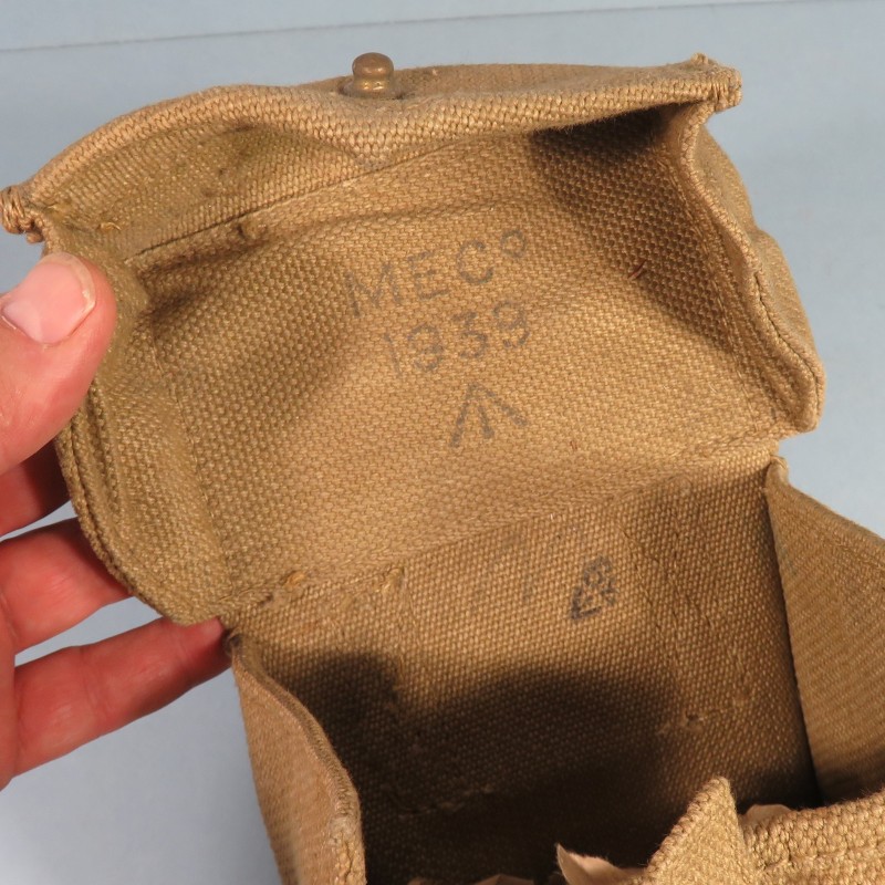 POUCH PORTE CHARGEURS WEB CARTOUCHIERE ANGLAIS 1937 DATE 1939 POUR TRANSPORT DE MUNITIONS STEN FM BREN GRENADES MILLS