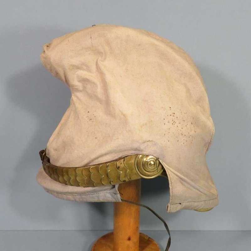 CASQUE DE DRAGON MODELE TROUPE 1874 AVEC SON COUVRE CASQUE CAVALERIE FRANCAISE GUERRE 1914 1918