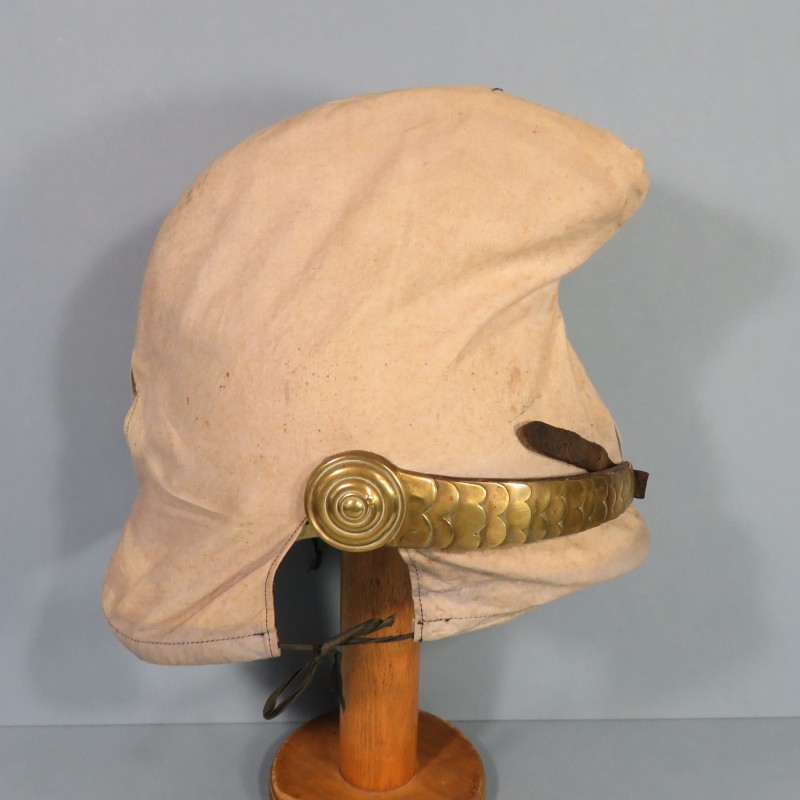 CASQUE DE DRAGON MODELE TROUPE 1874 AVEC SON COUVRE CASQUE CAVALERIE FRANCAISE GUERRE 1914 1918