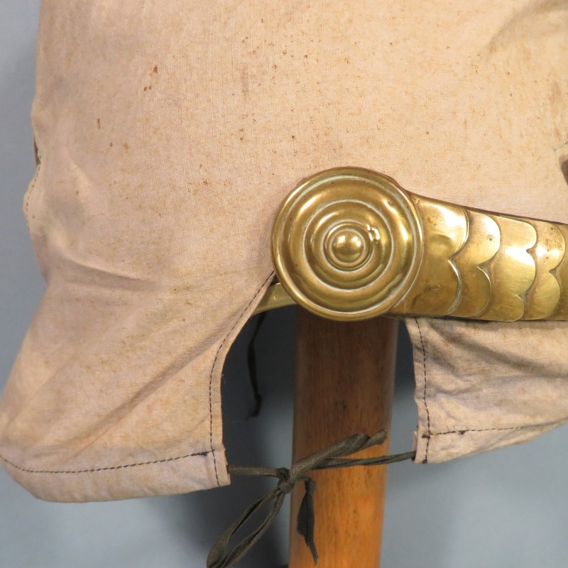 CASQUE DE DRAGON MODELE TROUPE 1874 AVEC SON COUVRE CASQUE CAVALERIE FRANCAISE GUERRE 1914 1918