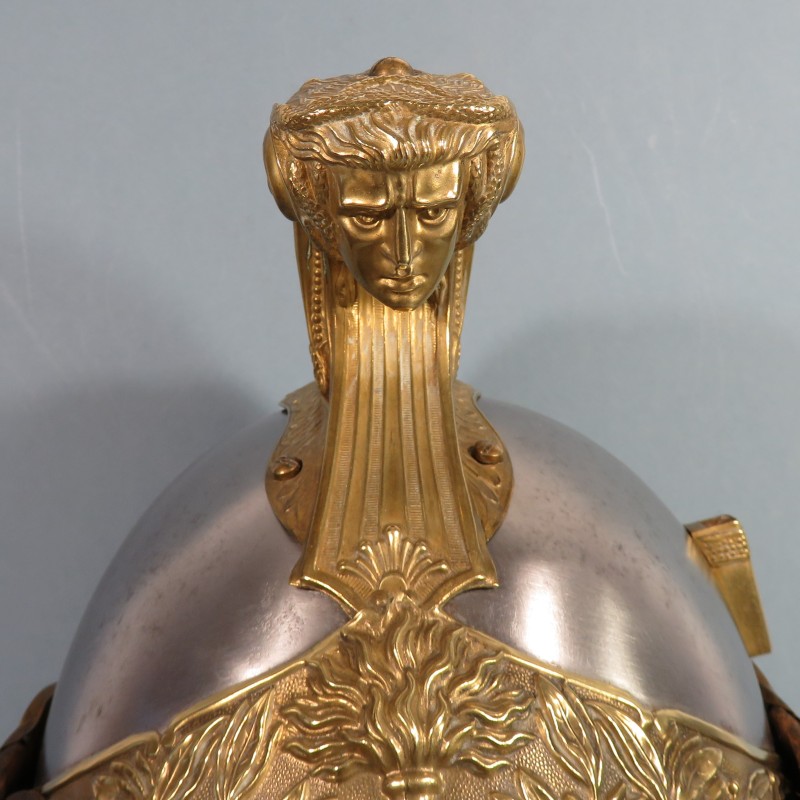 CASQUE DE DRAGON MODELE TROUPE 1874 AVEC SON COUVRE CASQUE CAVALERIE FRANCAISE GUERRE 1914 1918